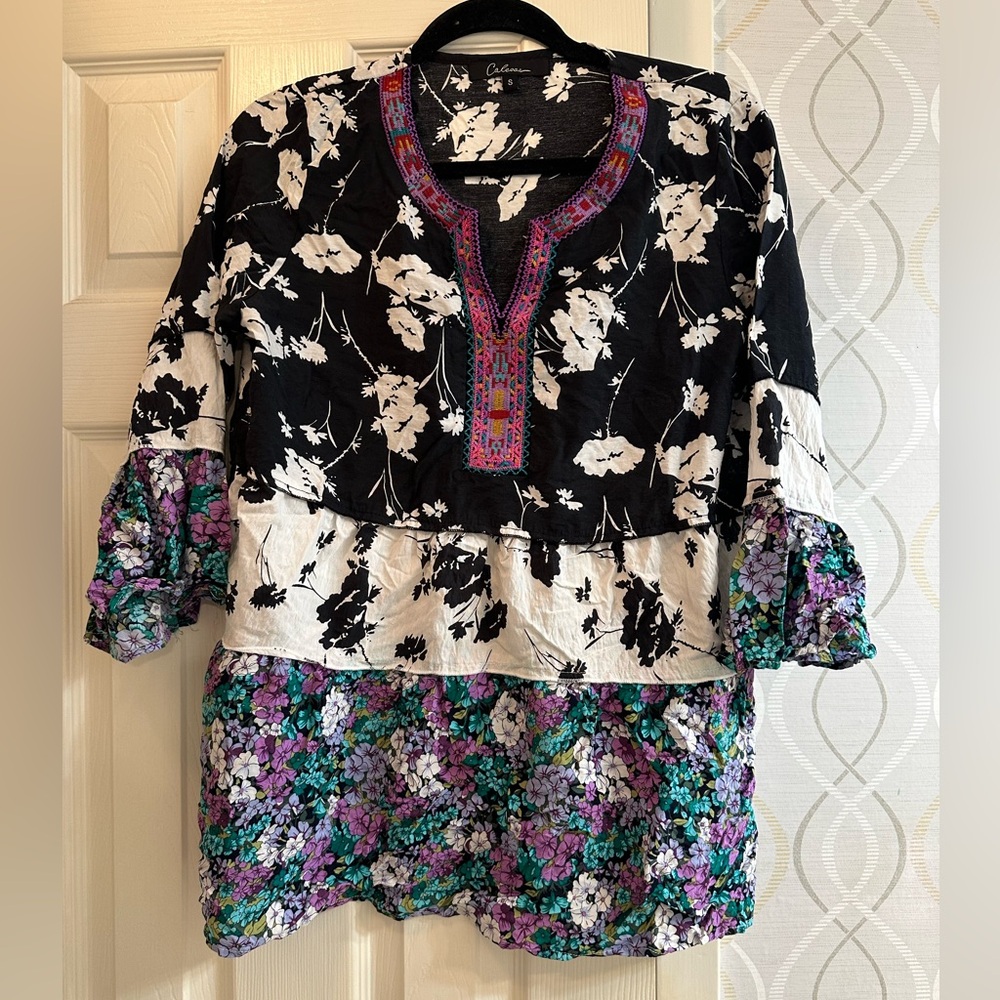 Chic Bohemian Floral Women's Tunic